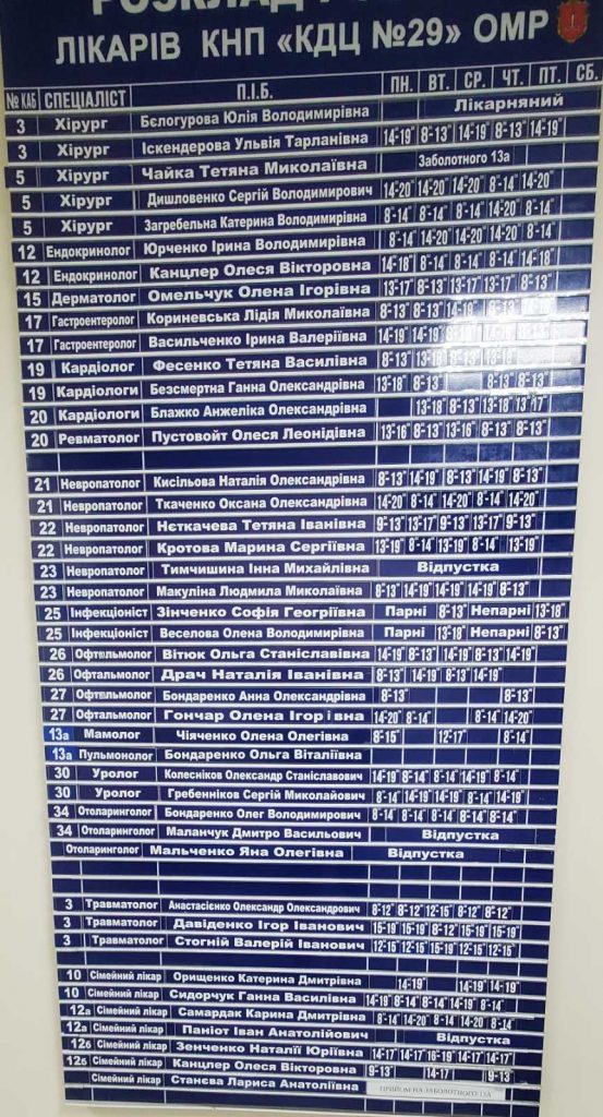 doctors work schedule